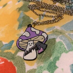 Axe-Wielding Mushroom Necklace